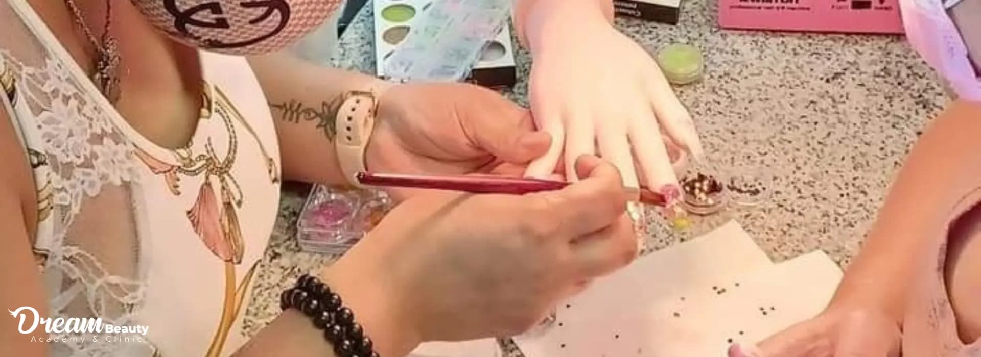 Nail art training at Dream Beauty Academy